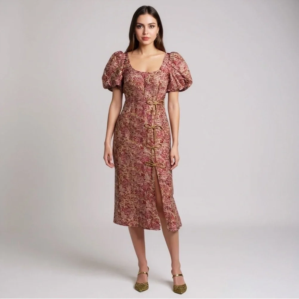 NWT MESTIZA NEW YORK Pia Jacquard Midi Dress - Picture 3 of 7